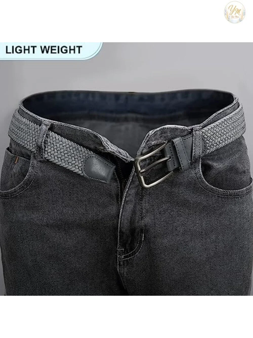 Stretch Braided Belt for Men Elastic Woven Golf Belt 1.38